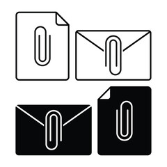 File attachment, document paperclip icon. Illustration vector