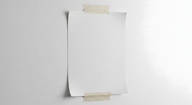 Blank Canvas of Possibilities: A single sheet of paper, held in place by gentle adhesive tape, awaits the imprint of thoughts, ideas, and dreams. Its simplicity exudes potential. 