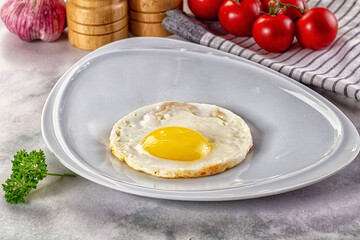 Roasted one egg for breakfast