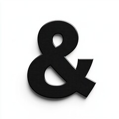 Black ampersand symbol with subtle shadow on white background