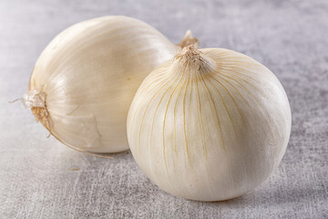 Ripe juicy white onion bulb