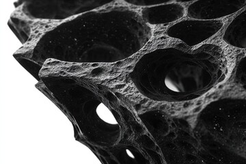 Abstract Black Stone Fragment