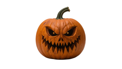 Spooky Jack O'Lantern with an Intense Gaze, Perfect for Halloween Decorations and Festive Themes