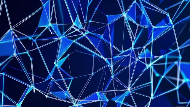 Explore abstract blue geometric shapes and patterns in a mesmerizing digital art creation that captivates with depth and movement