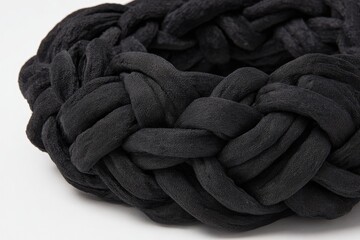 Closeup View Of Dark Knitted Braided Headband