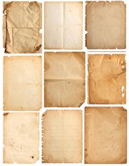 Collection of aged and creased paper textures