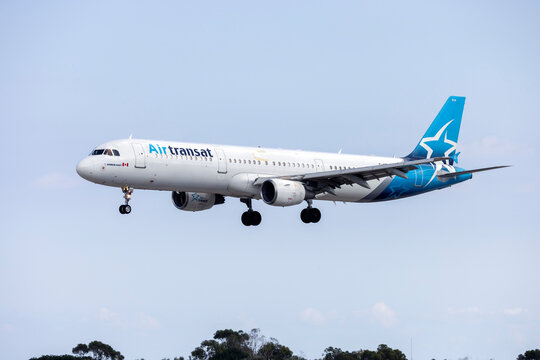 Luqa, Malta - September 30, 2025: Air Transat Airbus A321-211 (REG: C-GEZO) arriving for a paint refresh at ACM.
