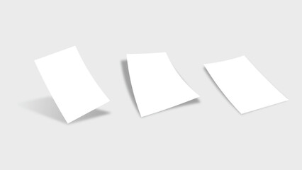 Blank white paper sheets vector illustration isolated on transparent background