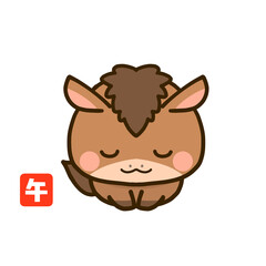 午年の年賀状素材　お辞儀をする馬