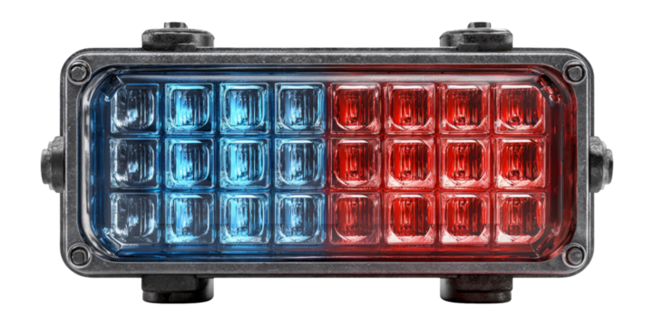 Isolated Illustration of a Police Light with Red and Blue Color on Transparent Background