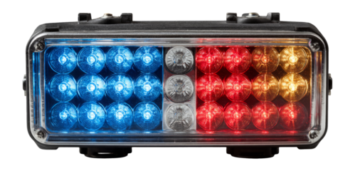 Isolated Emergency Vehicle Light with Blue and Red Color for Transparency Background