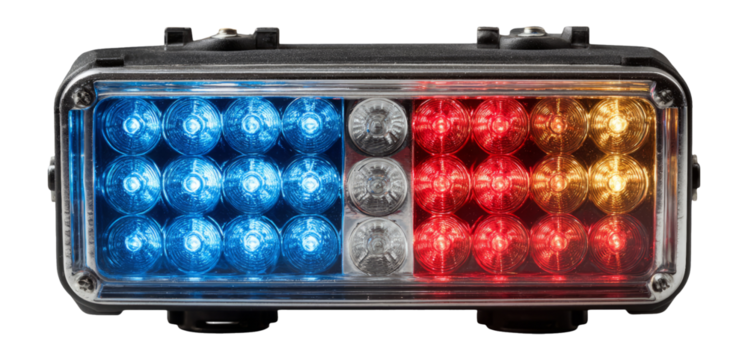 Isolated Emergency Vehicle Light with Blue and Red Color for Transparency Background