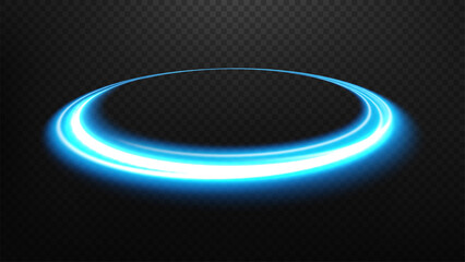 Perspective Blue Circle Portal, Vector Illustration