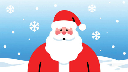 Santa Claus Winter Illustrator Artwork Banner Background Design Template 