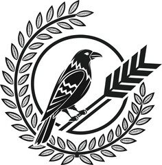 Fototapeta premium black and white bird
