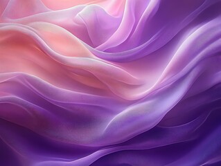 Obraz premium Soft flowing translucent fabric in shades of purple and pink creating a gentle and soothing wave-like motion
