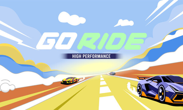 high performance car banner vector design