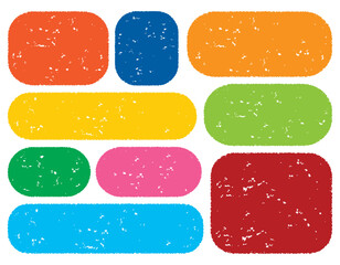 クレヨンタッチのまるみ角丸四角フレームセット/カラフル