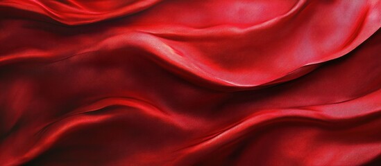Obraz premium Smooth flowing red fabric with dynamic folds and highlights creating a sense of movement and richness