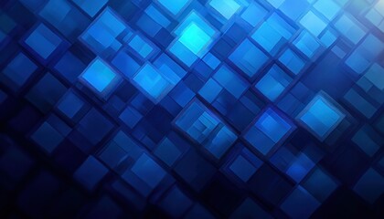 Abstract pattern of overlapping translucent blue cubes creating a sense of depth and futuristic technology