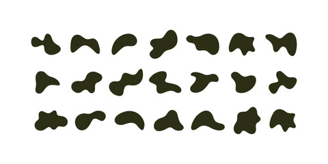 Fototapeta premium A dynamic collection of abstract fluid blob shapes and liquid vector forms in various styles and layouts perfect for creative backgrounds and modern graphic design elements