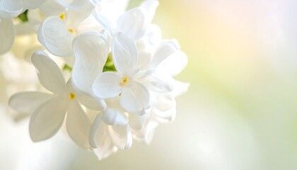 Obraz premium Close-up of delicate white lilac blossoms