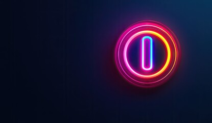 Neon letter "I" in circle, vibrant colors