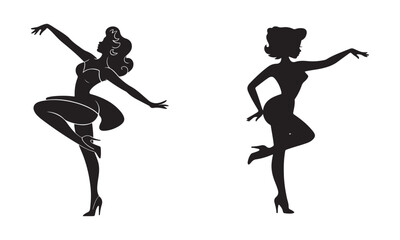 silhouette of a dancing girl