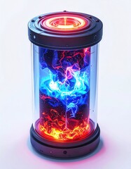 Sci-fi power cell with swirling blue/red energy glow