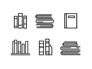 Professional Books Icon Set Clean Minimal Vector Design