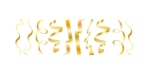 Golden confetti background with sparkling ribbons and shimmering particles, perfect for party invitations, celebration posters, and festive greeting card designs