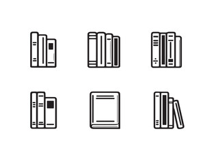 Modern Books Symbol Six Pack Outline Vector Illustration