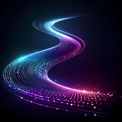 Glowing Trend Line with Luminous Dots