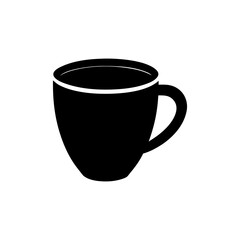 Coffee cups on white silhouette vector illustration  