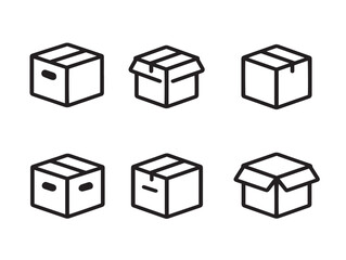Professional Box Outline Symbol Six Design Vector Collection