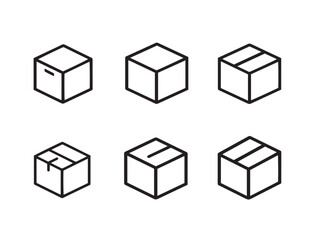 Elegant Box Icon Pack Outline Vector Illustration Design