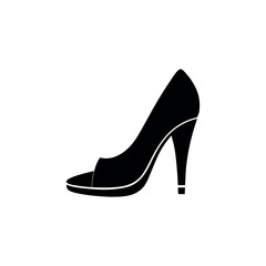Ladies shoe silhouette vector illustration  