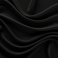 Fototapeta premium Black silk fabric flowing drapery