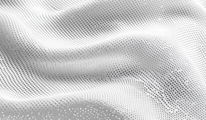 Abstract, white, dotted fabric texture with soft waves