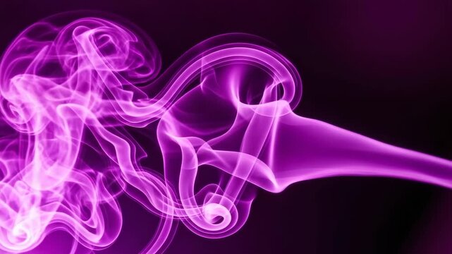 A loopable video of abstract purple smoke trails on a dark background, creating a mysterious and ethereal effect
