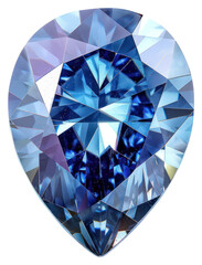 Fototapeta premium PNG Elegant blue pear-shaped gemstone