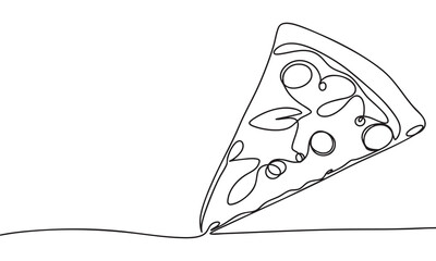 Pizza Slice Continuous Line Drawing