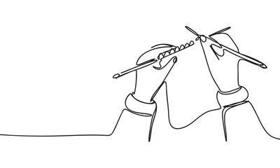 One Line Drawing of Knitting