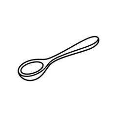 Simple line drawing of a spoon on a white background