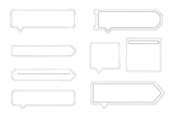 Futuristic HUD callout titles and text boxes. UI, GUI element set. Digital frame for information, speech bubble, and label. Modern technology vector design on transparent background.
