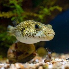 Close-up of pufferfish in aquarium