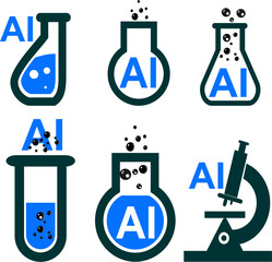 AI Technology Artificial Intelligence Research Laboratory Logo Vector Design