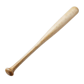 Simple wooden baseball bat on black, light reflects off surface