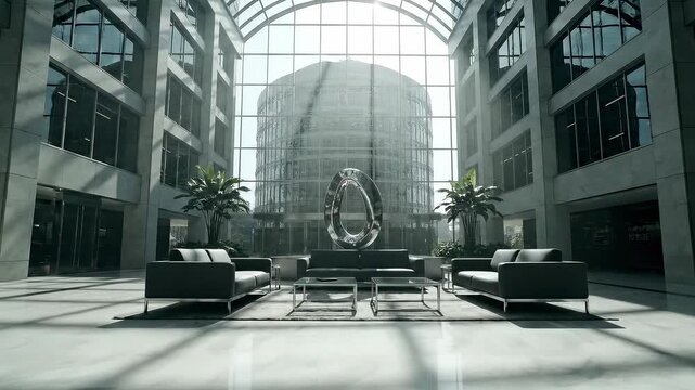 Sunlit Modern Office Lobby Interior Design