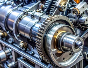 Close-up of intricate engine components